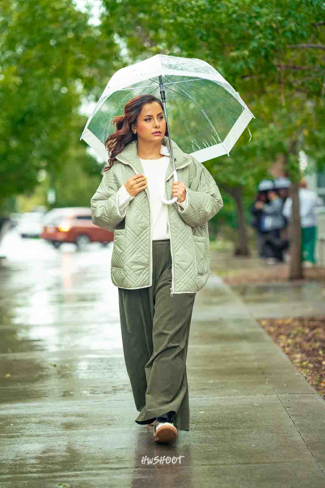 Fashion photography in Calgary with model in brown layered outfit