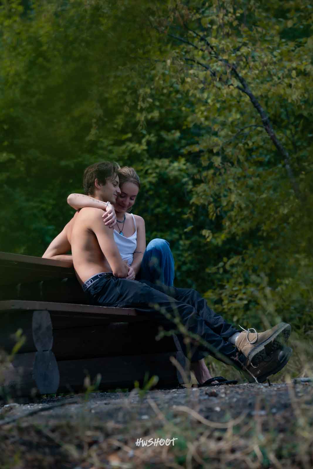Romantic outdoor couple photography