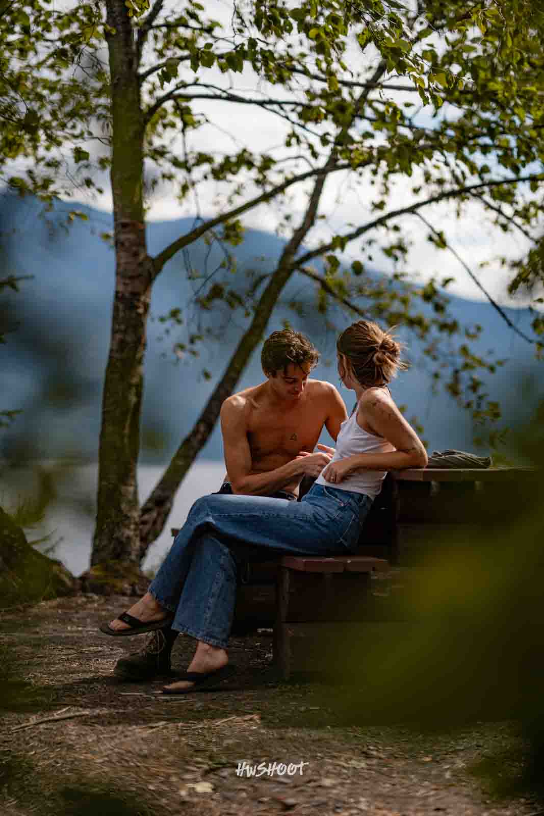 Natural couple photoshoot in the forest