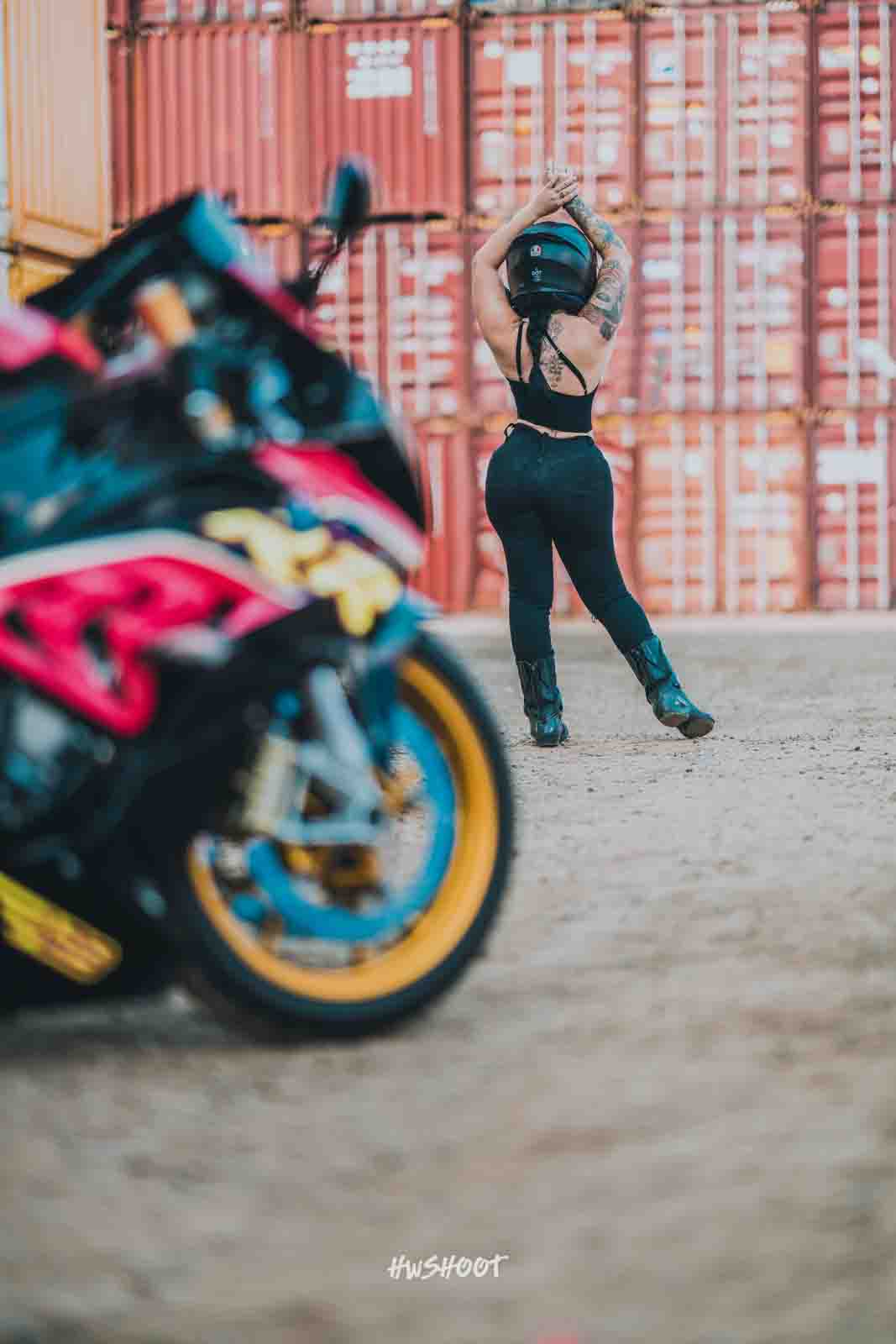BMW S1000RR motorcycle photoshoot in Calgary industrial location